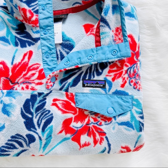 Patagonia Jackets & Blazers - p a t a g o n i a || synchilla snap t fleece snap tropical floral size xl